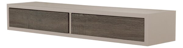 Mensola da Parete con 2 Cassetti 88,2x13,4x20 cm in Fibra di Legno Domino Marrone e Noce