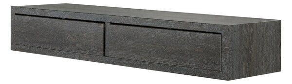Mensola da Parete con 2 Cassetti 88,2x13,4x23,7 cm in Fibra di Legno Domino Maxi Rovere Scuro
