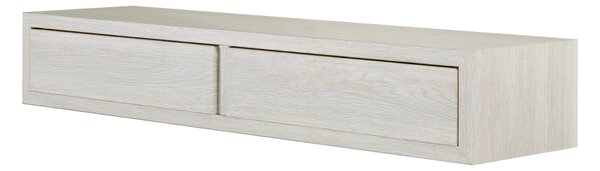 Mensola da Parete con 2 Cassetti 88,2x13,4x23,7 cm in Fibra di Legno Domino Maxi Rovere Sbiancato