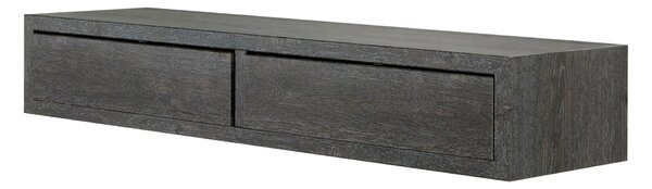 Mensola da Parete con 2 Cassetti 88,2x13,4x23,7 cm in Fibra di Legno Domino Maxi Rovere Scuro