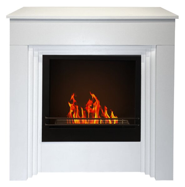 Camino a Bioetanolo da Pavimento 96x35xH96 cm Bellini Bianco Venato