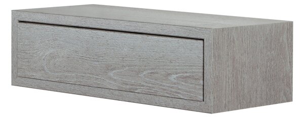 Mensola da Parete 1 Cassetto 45x13,4x20 cm in Fibra di Legno Lego Rovere Grigio New