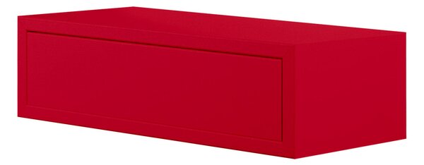 Mensola da Parete 1 Cassetto 45x13,4x20 cm in Fibra di Legno Lego Rosso