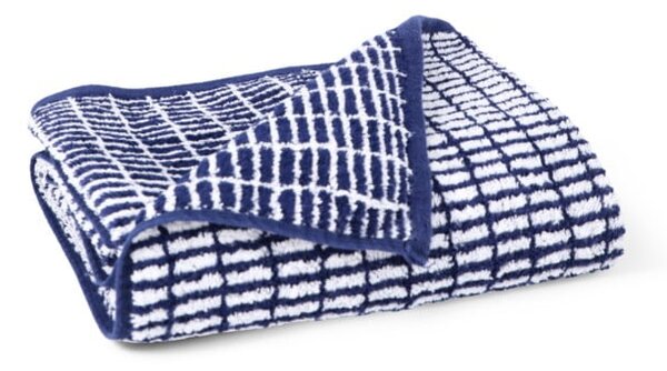 Asciugamano tipo terry bianco/blu in misto bambù 50x100 cm Nuance – JUNA