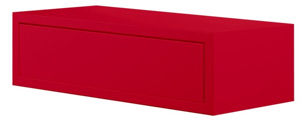 Mensola da Parete 1 Cassetto 45x13,4x20 cm in Fibra di Legno Lego Rosso