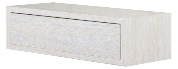Mensola da Parete 1 Cassetto 45x13,4x20 cm in Fibra di Legno Lego Rovere Sbiancato