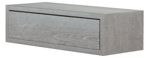 Mensola da Parete 1 Cassetto 45x13,4x20 cm in Fibra di Legno Lego Rovere Grigio New