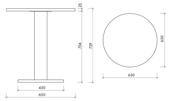 Tavolo da pranzo rotondo con piano effetto rovere ø 65 cm Sool – noo.ma