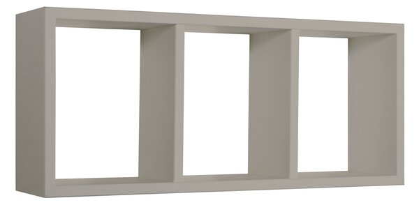 Mensola Rettangolare 3 Scomparti da Parete 70x30x15.5 cm in Fibra di Legno Tristano Marrone Talpa