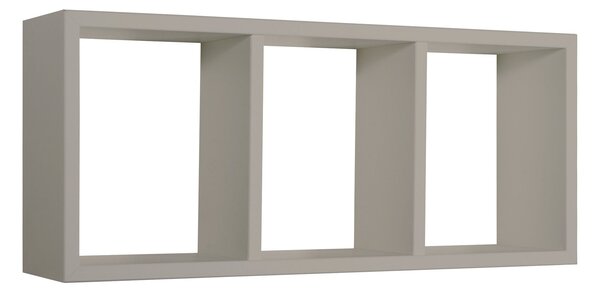 Mensola Rettangolare 3 Scomparti da Parete 70x30x15.5 cm in Fibra di Legno Tristano Marrone Talpa