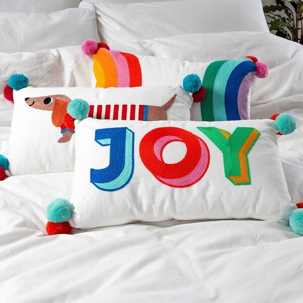 Cuscino per bambini in misto cotone 50x33 cm Rainbow – Rex London