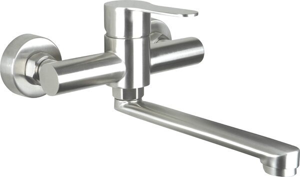 Wall-mounted washbasin mixer