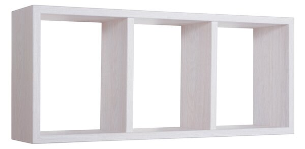 Mensola Rettangolare 3 Scomparti da Parete 70x30x15.5 cm in Fibra di Legno Tristano Rovere Imperiale