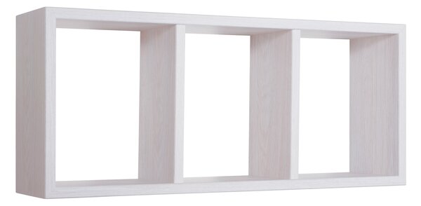 Mensola Rettangolare 3 Scomparti da Parete 70x30x15.5 cm in Fibra di Legno Tristano Rovere Imperiale