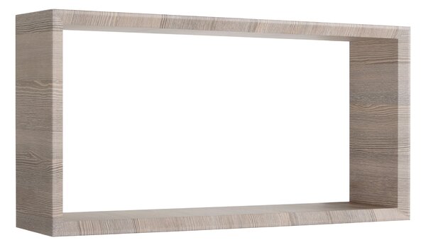 Mensola Cubo da Parete 70x35x15,5 cm in Fibra di Legno Artù Rovere Moka
