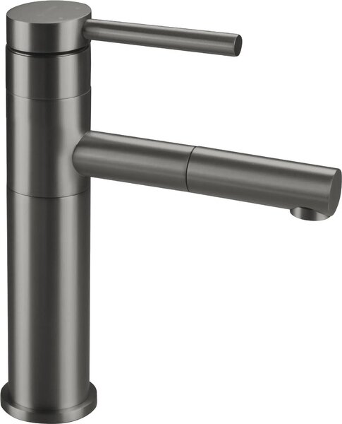 Rubinetto per lavabo, con bocca estraibile - titanio