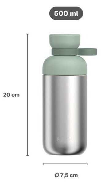 Bottiglia argentata/color salvia in acciaio inox 500 ml Vita – Mepal