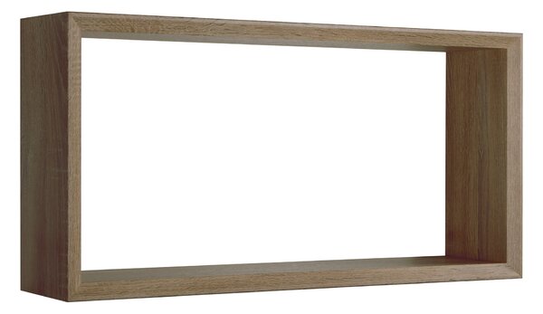 Mensola Cubo da Parete 70x35x15,5 cm in Fibra di Legno Artù Noce Segato