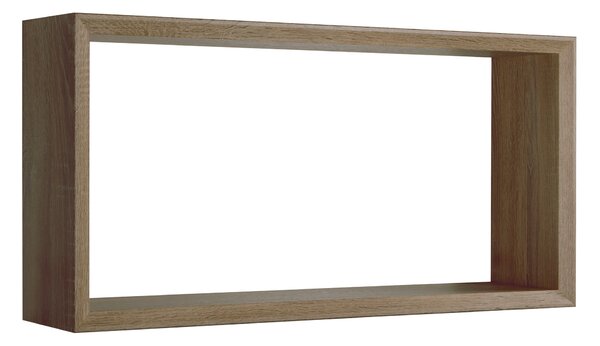 Mensola Cubo da Parete 70x35x15,5 cm in Fibra di Legno Artù Noce Segato