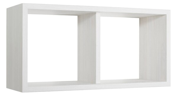 Mensola Rettangolare 2 Scomparti da Parete 70x30x23,7 cm in Fibra di Legno Morgana Maxi Rovere Sbiancato