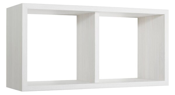Mensola Rettangolare 2 Scomparti da Parete 70x30x23,7 cm in Fibra di Legno Morgana Maxi Rovere Sbiancato