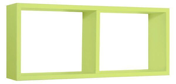 Mensola Rettangolare 2 Scomparti da Parete 70x30x15,5 cm in Fibra di Legno Morgana Verde
