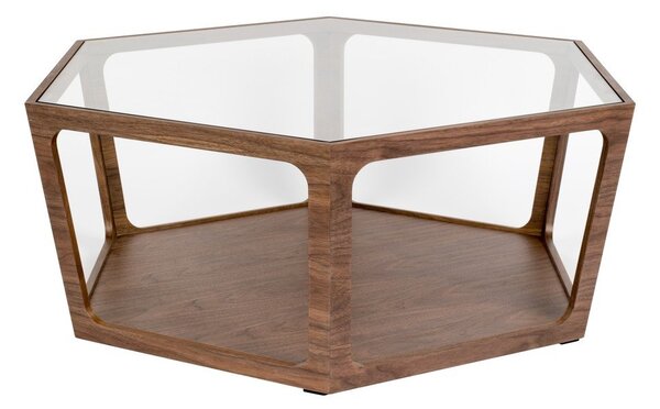 Tavolino da salotto colore naturale scuro con piano in vetro 80x92,5 cm Sita – Dutchbone