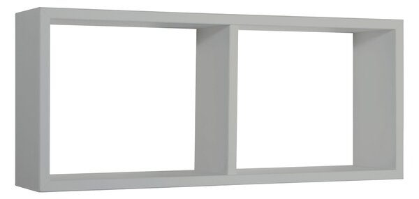 Mensola Rettangolare 2 Scomparti da Parete 70x30x15,5 cm in Fibra di Legno Morgana Grigio Sasso