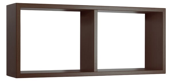 Mensola Rettangolare 2 Scomparti da Parete 70x30x15,5 cm in Fibra di Legno Morgana Wengè