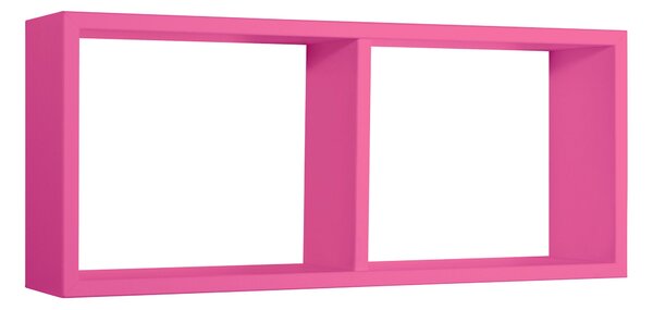 Mensola Rettangolare 2 Scomparti da Parete 70x30x15,5 cm in Fibra di Legno Morgana Fuxia