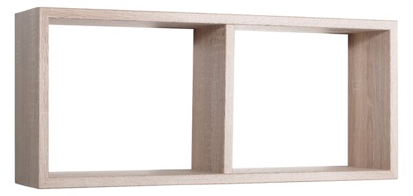 Mensola Rettangolare 2 Scomparti da Parete 70x30x15,5 cm in Fibra di Legno Morgana Rovere Sagerau