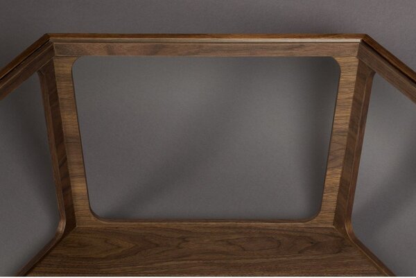 Tavolino da salotto colore naturale scuro con piano in vetro 80x92,5 cm Sita – Dutchbone