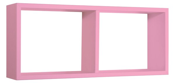 Mensola Rettangolare 2 Scomparti da Parete 70x30x15,5 cm in Fibra di Legno Morgana Rosa Blush