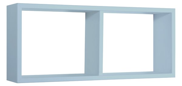 Mensola Rettangolare 2 Scomparti da Parete 70x30x15,5 cm in Fibra di Legno Morgana Blu Baltico