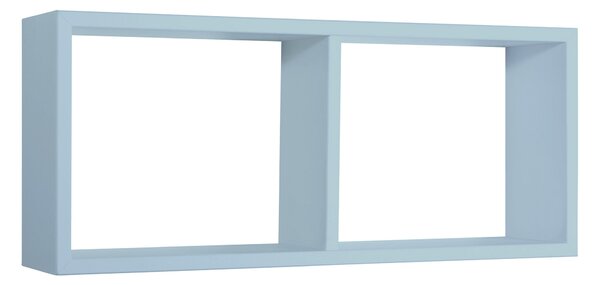 Mensola Rettangolare 2 Scomparti da Parete 70x30x15,5 cm in Fibra di Legno Morgana Blu Baltico