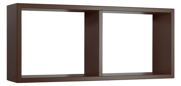 Mensola Rettangolare 2 Scomparti da Parete 70x30x15,5 cm in Fibra di Legno Morgana Wengè