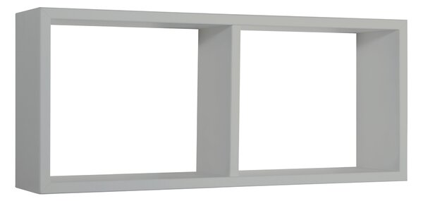 Mensola Rettangolare 2 Scomparti da Parete 70x30x15,5 cm in Fibra di Legno Morgana Grigio Sasso