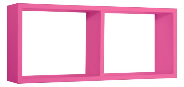 Mensola Rettangolare 2 Scomparti da Parete 70x30x15,5 cm in Fibra di Legno Morgana Fuxia