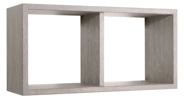 Mensola Rettangolare 2 Scomparti da Parete 70x30x23,7 cm in Fibra di Legno Morgana Maxi Rovere Grigio New