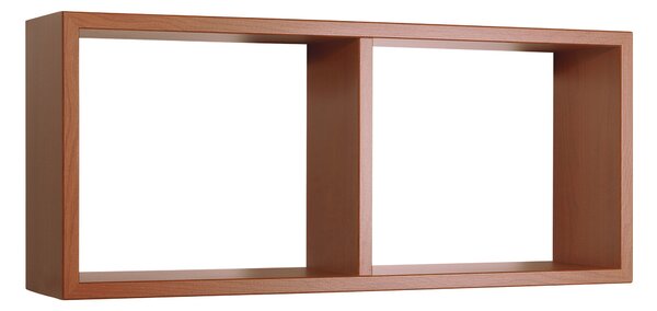 Mensola Rettangolare 2 Scomparti da Parete 70x30x15,5 cm in Fibra di Legno Morgana Ciliegio