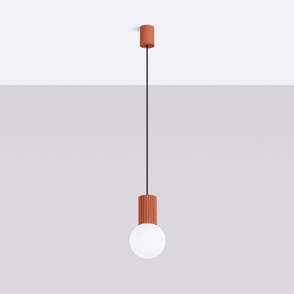Lampadario arancione con paralume in vetro ø 12 cm Orbital – Sollux