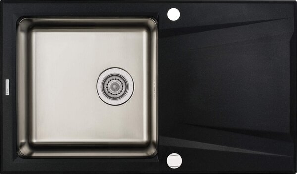 1-bowl granite-steel sink with drainer