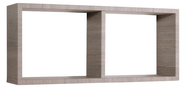 Mensola Rettangolare 2 Scomparti da Parete 70x30x15,5 cm in Fibra di Legno Morgana Rovere Moka