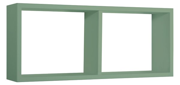 Mensola Rettangolare 2 Scomparti da Parete 70x30x15,5 cm in Fibra di Legno Morgana Verde Acqua Marina