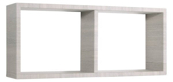 Mensola Rettangolare 2 Scomparti da Parete 70x30x15,5 cm in Fibra di Legno Morgana Rovere Grigio