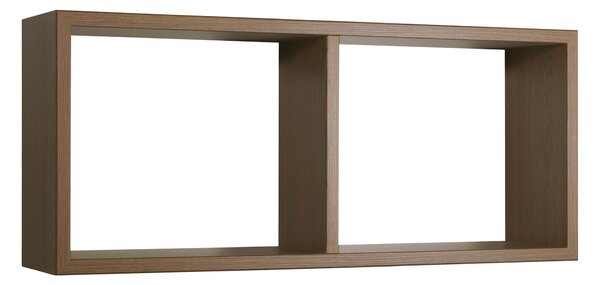 Mensola Rettangolare 2 Scomparti da Parete 70x30x15,5 cm in Fibra di Legno Morgana Rovere Tabacco