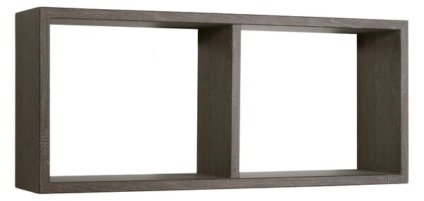 Mensola Rettangolare 2 Scomparti da Parete 70x30x15,5 cm in Fibra di Legno Morgana Rovere Scuro