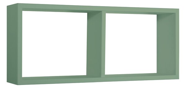 Mensola Rettangolare 2 Scomparti da Parete 70x30x15,5 cm in Fibra di Legno Morgana Verde Acqua Marina