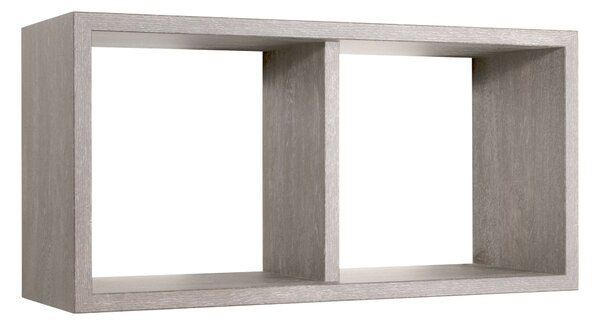 Mensola Rettangolare 2 Scomparti da Parete 70x30x23,7 cm in Fibra di Legno Morgana Maxi Rovere Grigio New