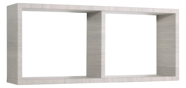 Mensola Rettangolare 2 Scomparti da Parete 70x30x15,5 cm in Fibra di Legno Morgana Rovere Grigio